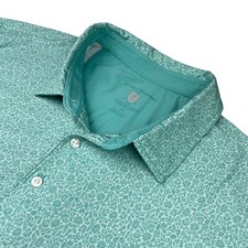 Hickey Freeman Men's Performance S/S Golf Polo Shirt Green Floral   2XL