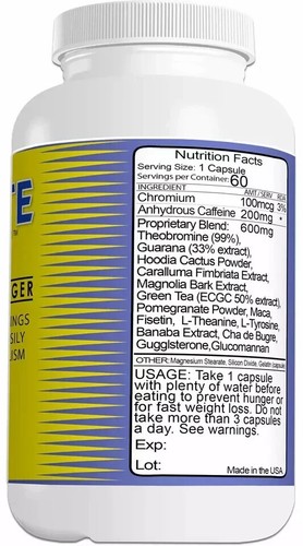 Appetite Away Hunger Suppressant / Diet Supplement (60 Capsules), Pack of 1 . - Picture 2 of 3