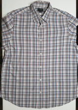 Banana Republic Long Sleeve Button Up Light Plaid Business Office Shirt Men's XL