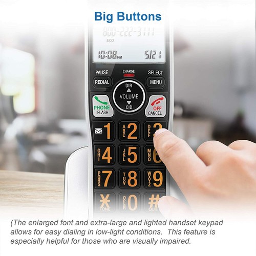AT&T Cordless Phone Answering Machine Call Block Intercom 5 Handsets Long Range - Picture 5 of 9