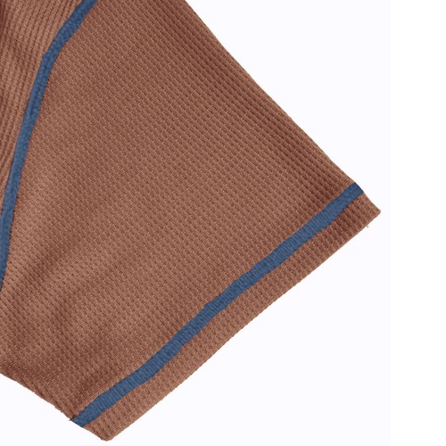 Men's Waffle Knit Henley Shirt Short Sleeve Slim Fit Soft Summer Button T Shirt - Foto 13 di 79