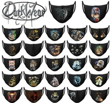 Skull Dragon Horse Punk Tribal  Roses Face Mask Covering Reusable Washable Mask
