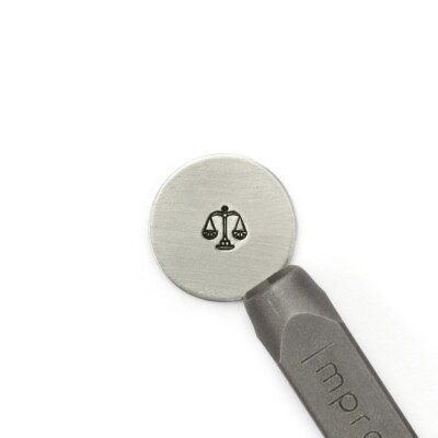 Geometric Libra Signature Metal Design Stamp 6mm- Zodiac, Steel Stamping Punch
