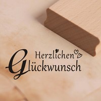 Stempel Holzstempel - Herzlichen GlüCkwunsch Motivstempel Gravur Abdruck 68X27Cm