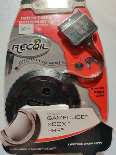 Game Elements Recoil Retractable Extension Cord, 10ft, PS2/Gamecube/Xbox - Picture 2 of 5