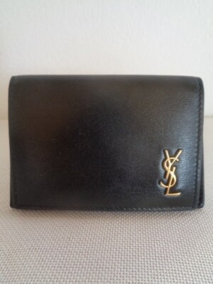 ''Original'' YVES SAINT LAURENT Geldbörse Kartenetui Portemonnaie, Leder, Schwarz