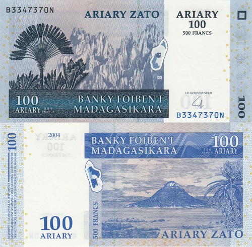 Madagascar 4 PCS Set: 100 to 1000 Ariary (2004/2008) - p86b,p87b,p88b,p89b UNC - Picture 2 of 5