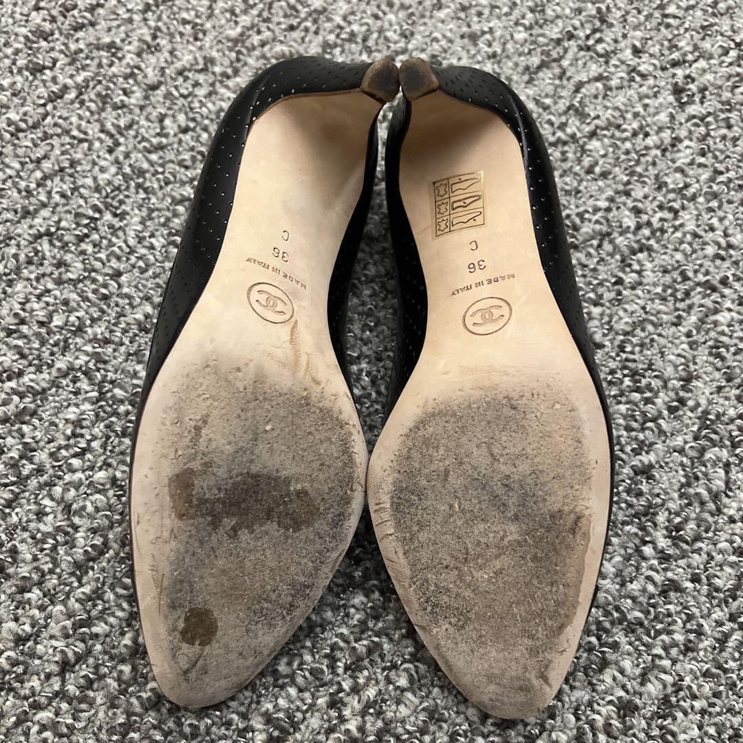 靴 CHANEL Backside Coco Mark Patent Pumps CHANEL Patent Leather Pumps Size 36 Coco Mark Embroidery