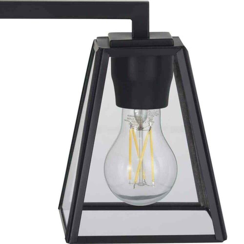 HDC 24 in 3-Light Matte Black Bathroom Vanity Light Clear Glass Shades - Picture 10 of 10