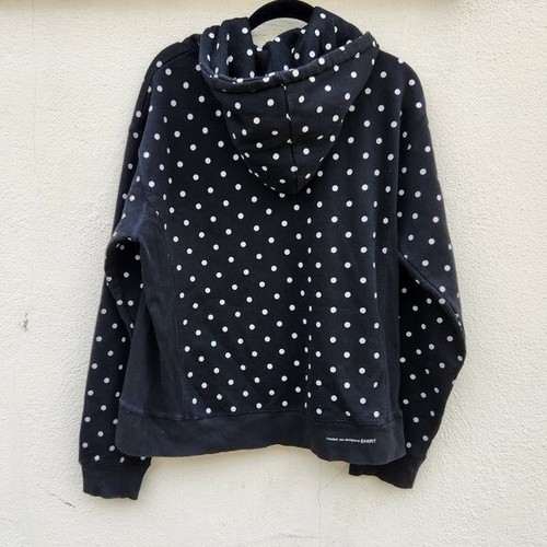 SUPREME Women x Comme des Garcons 2012SS Box Logo Polka Dot Hoodie Black White M - Picture 3 of 5