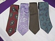LOT OF 4 MEN'S TIES / NECKTIES - ALL SILK - VERY NICE - 3 MADE IN USA
