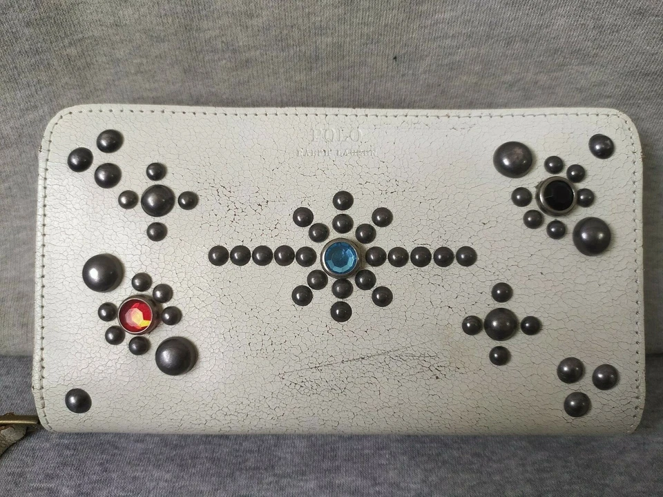 Cartera Polo Ralph Lauren Cuero Tachonado Cremallera $300 ENVÍO MUNDIAL FTP-0101 Foto 2 de 4