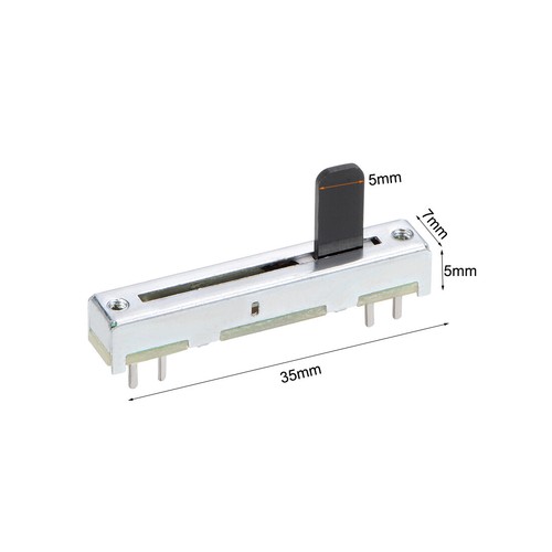 5 szt. Rezystory zmienne 35mm Prosty potencjometr ślizgowy B100K 4pin - Zdjęcie 3 z 3