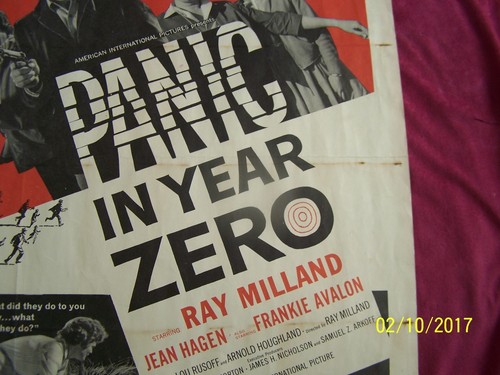 PANIC IN THE YEAR ZERO ORIG. 22"x28" MOVIE POSTER (RAY MILLAND)Scientific drama - Picture 4 of 10