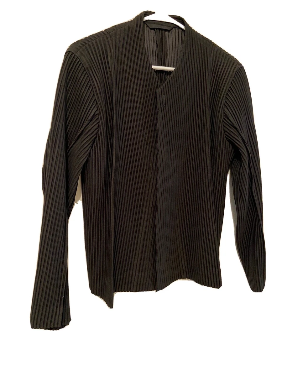 Issey Miyake Homme Plisse Pleated Jacket Black Size 2