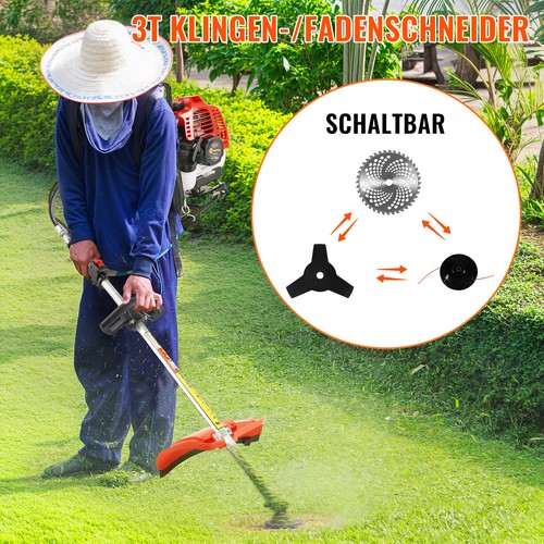 5in1 Benzin Motorsense Rasentrimmer 2500W 3.4PS Freischneider Set – Neues Modell - Bild 3 von 11