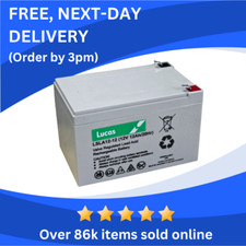 LUCAS 12V 12AH Rechargeable Battery (replaces 14-15ah} leisure /mobility scooter