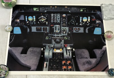 RARE Gulfstream Aerospace IV Jet/Plane COCKPIT POSTER flight deck of the future