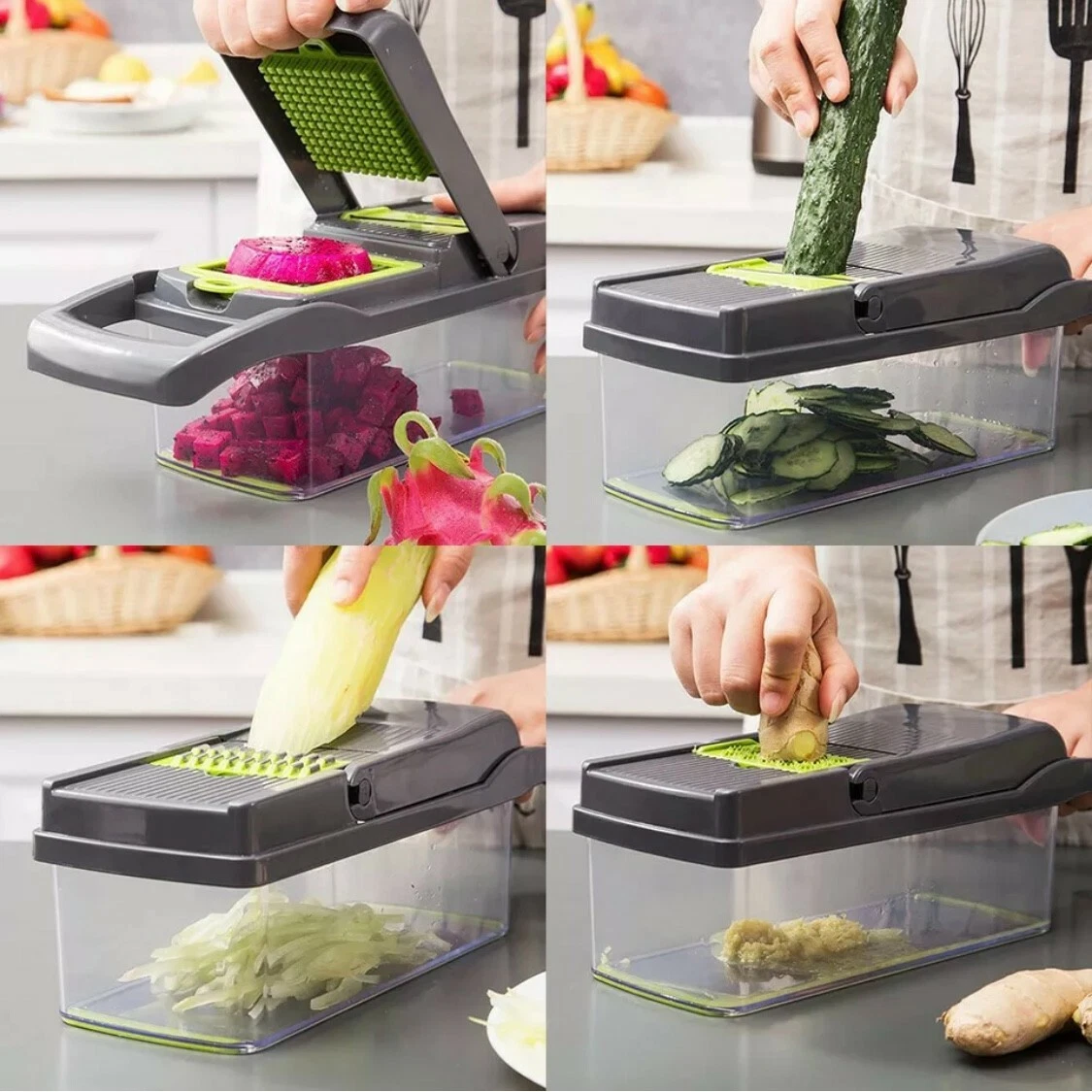 15-In-1 Vegetable Fruit Chopper Cutter Food Onion Veggie Dicer Slicer Kitchen US 15-In-1 Vegetable Fruit Chopper Cutter Food Onion Veggie Dicer Slicer Kitchen US