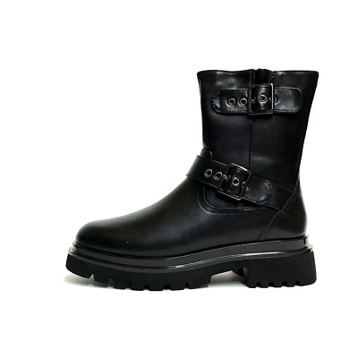 KEYS WOMEN'S SHOES LOW HEEL BUCKLE ANKLE BOOTS K-10053 BLACK