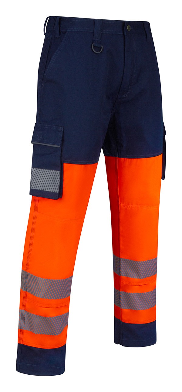 Beeswift Guardian Hi-Vis Safety Combat Trousers Orange / Navy Size 44