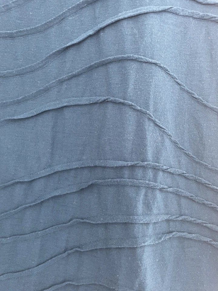 Vera Wang Solid Turquoise Textured Polyester Blend Sheer Short Sleeve Shirt PXL - Image 4 of 4