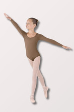 NWT Bloch Girls Meglio Long Sleeve Leotard in Almond CL5609 - Multiple Sizes