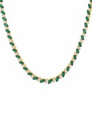 Latelita Viscountess Statement Tennis Halskette Smaragd Gold