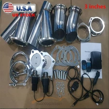 3" Dual Electric Exhaust Valve Y Pipe Motor Kit w/ Manual Control Remote Switch
