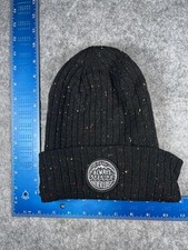 Coal Hat Beanie Mens One Size Black Speckled Knit Patch Logo Winter Outdoor