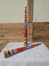PAIR 1960'S LARGE TIN WORLD CIRCUS NO. 1 NOUSEMAKER HORN 15 3/4" SOUNDS GREAT