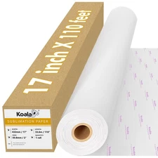 Koala Roll Sublimation Paper, 17 Inch x 110 Feet, 105 GSM, 3 Inch Core – Wide...