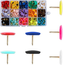 VAPKER Thumb Tacks 600Pcs Colored Push Pins,Flat round Head Thumbtack with Gold