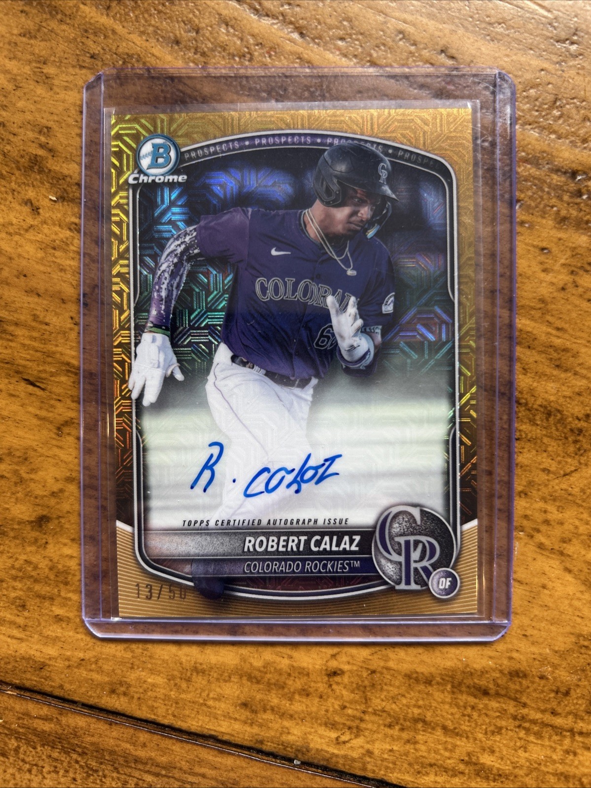 2025 Bowman Chrome Robert Calaz Mega Box GOLD Mojo AUTO #d 13/50