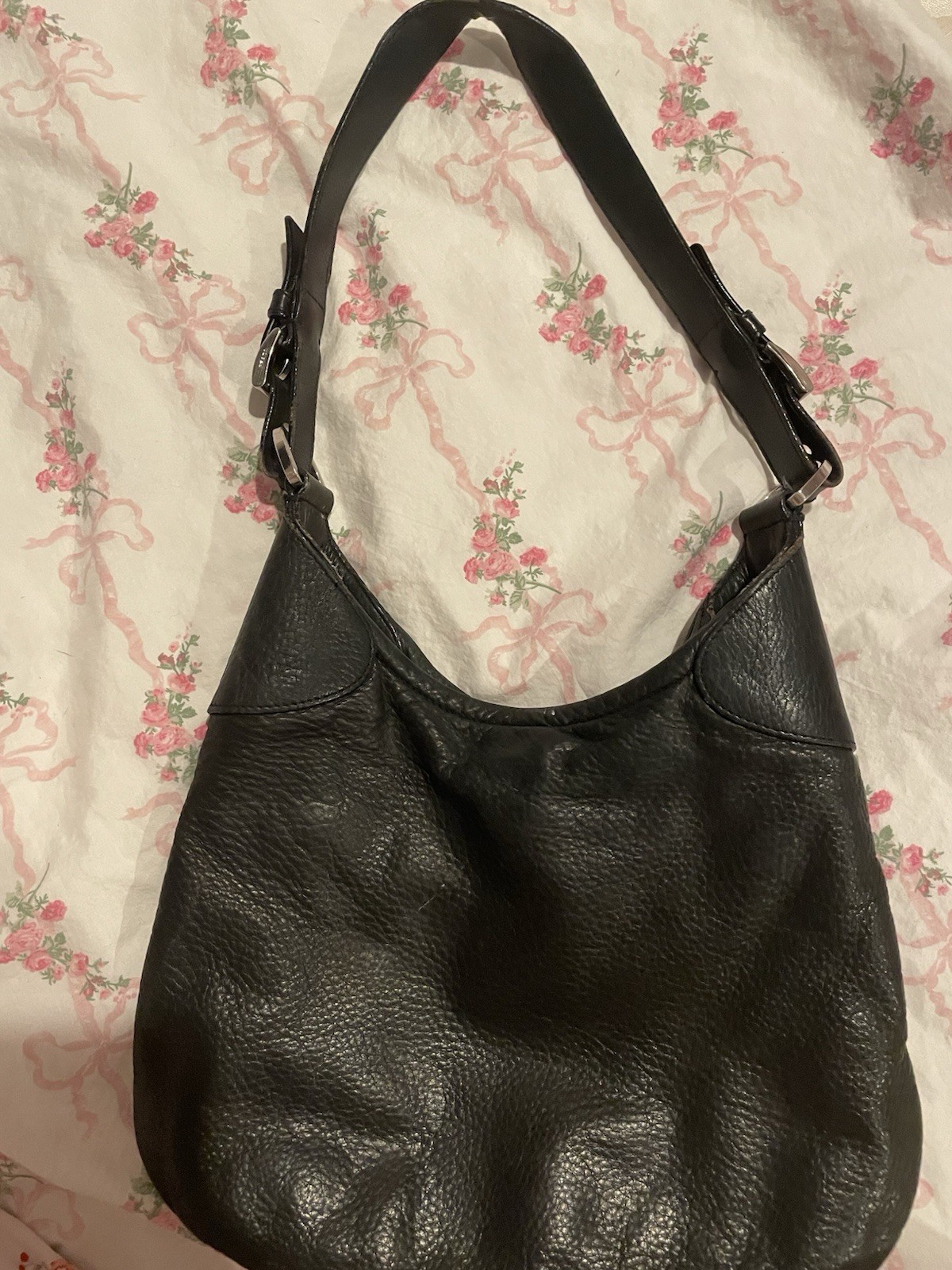 Rare Vitello Daino Life Shoulder Bag Vintage Black PRADA Italy  Nero Leather image 2