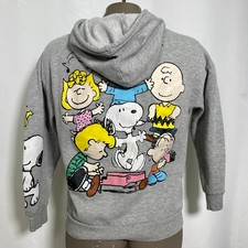 Peanuts Worldwide Snoopy Charlie Brown Grey Zip Up Hoodie Women's XS