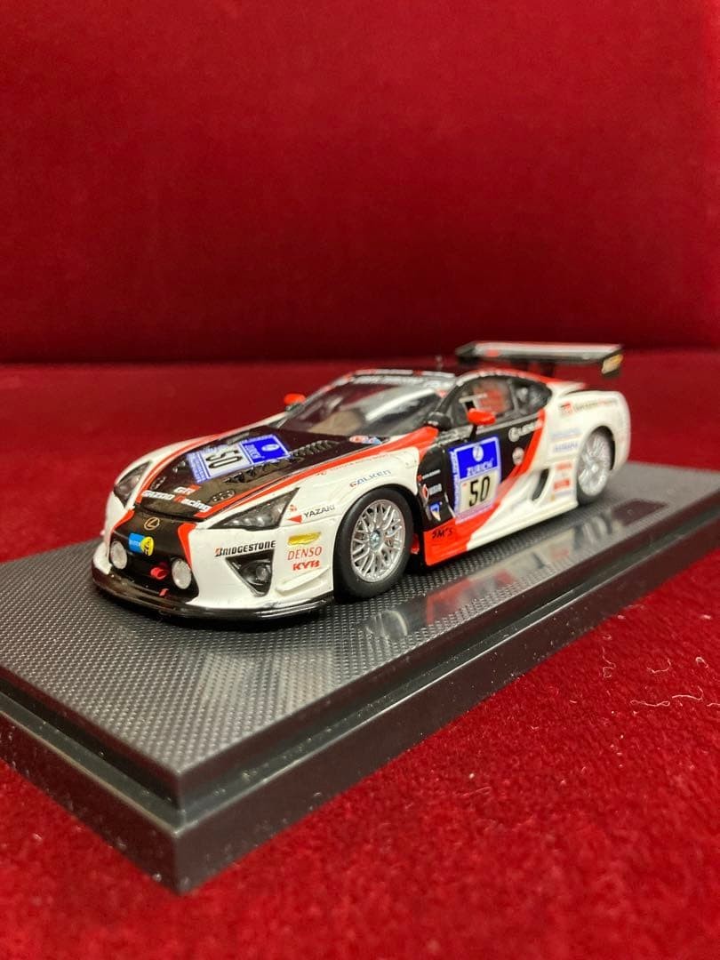Lexus LFA 1/43 Scale Racing Car Model White Black Red #50 New