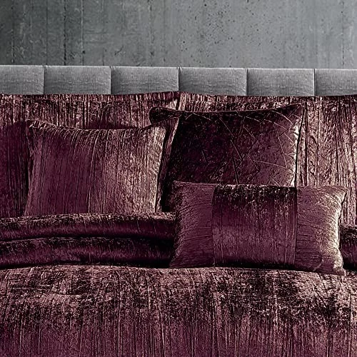 Juego de edredón de felpa de lujo Turín, juego de 7 piezas ciruela reina Foto 2 de 4