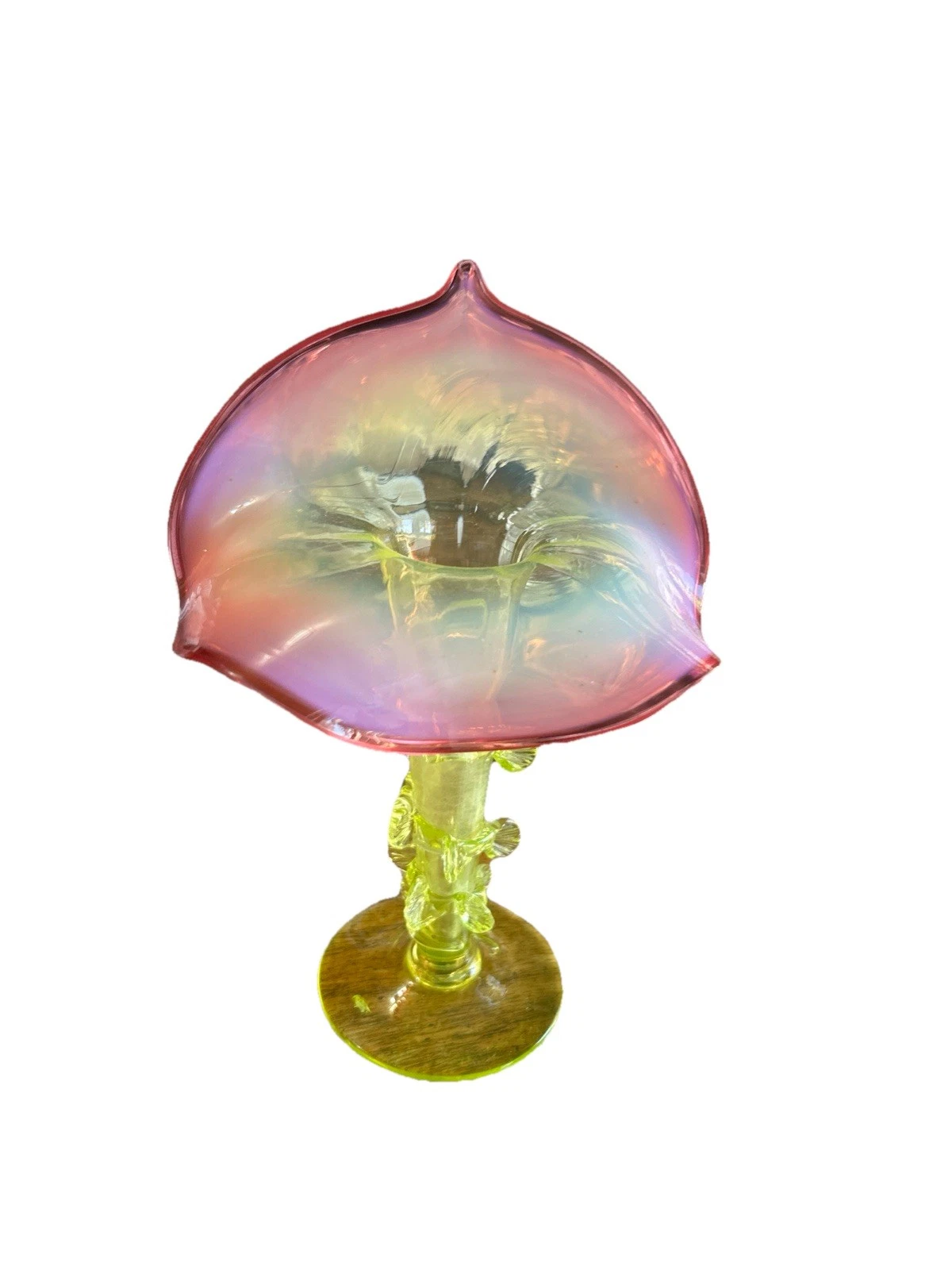 Victorian Stourbridge Cranberry Jack in the Pulpit Uranium Vaseline Glass Vase
Opens in a new window