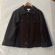 Charter Club Jacket 3/4 Cuffed Sleeve Black Button Up Women  s Sz PM