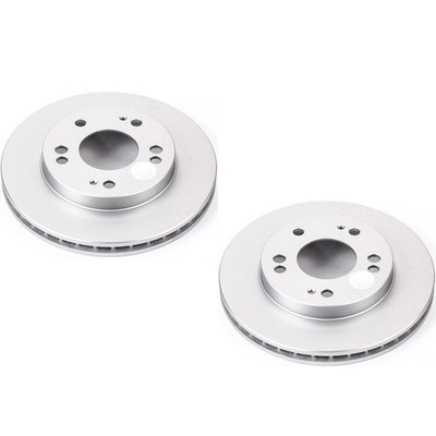 SET-P15JBR518EVC-2 Powerstop Brake Discs 2-Wheel Set Front FWD AWD Coupe
