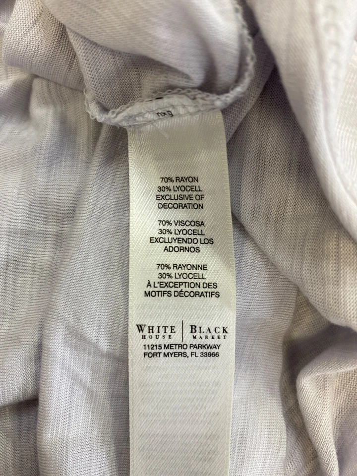 White House Black Market Women’s Light Purple Beaded Neck 3/4 Sleeve Shirt - M - Image 4 of 4