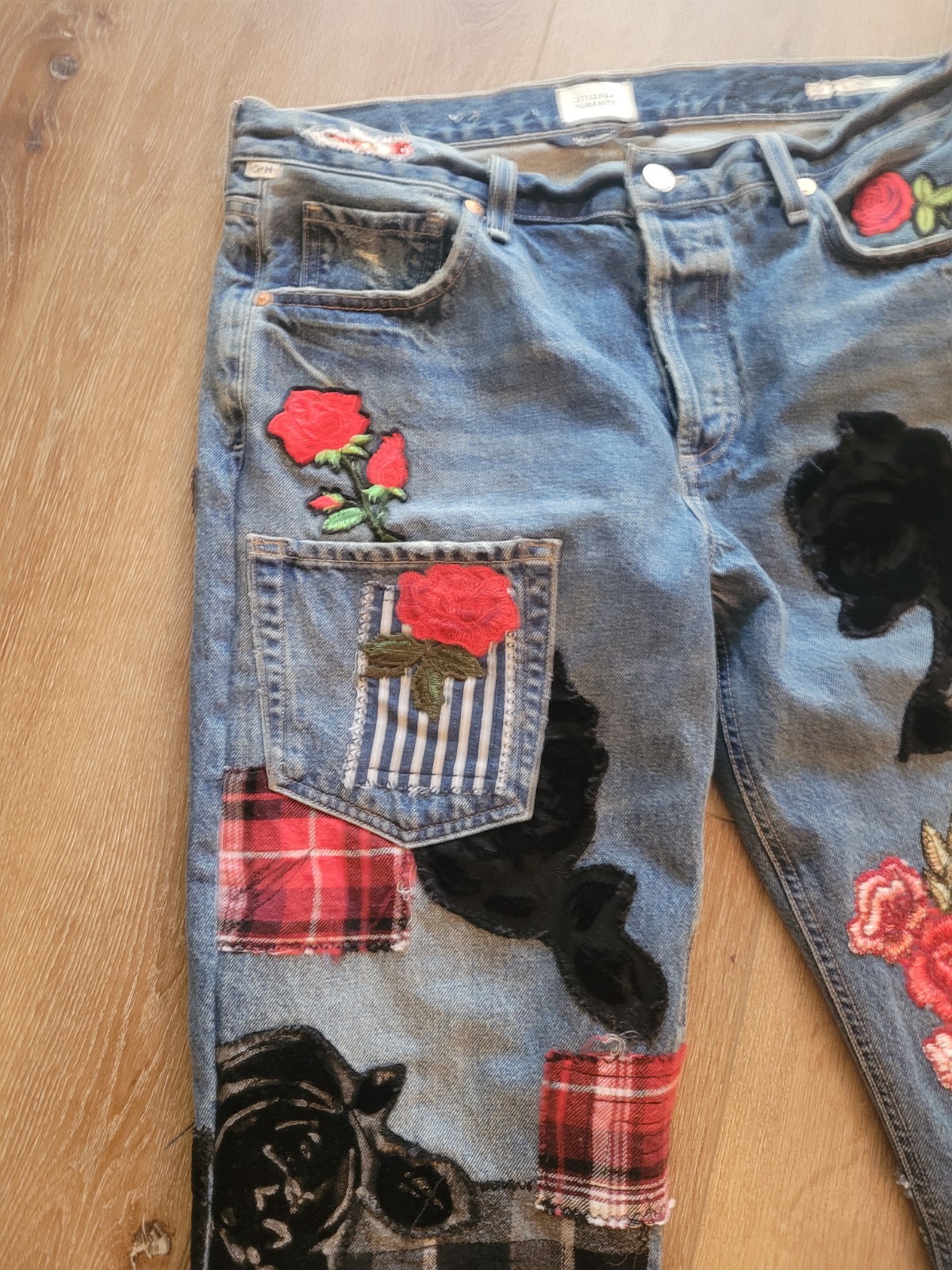 Custom Upcycled  patchwork jeans women.   Waist 3… - image 7