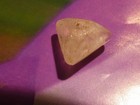 ANCIENT PYU TRIANGLE PRISM SHAPE ICY CRYSTALLINE QUARTZ BEAD 11.5-7.8MM PATINA — photo 2