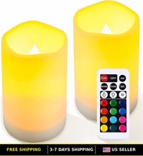Color Changing LED Flameless Candle Set with Remote Control Timer