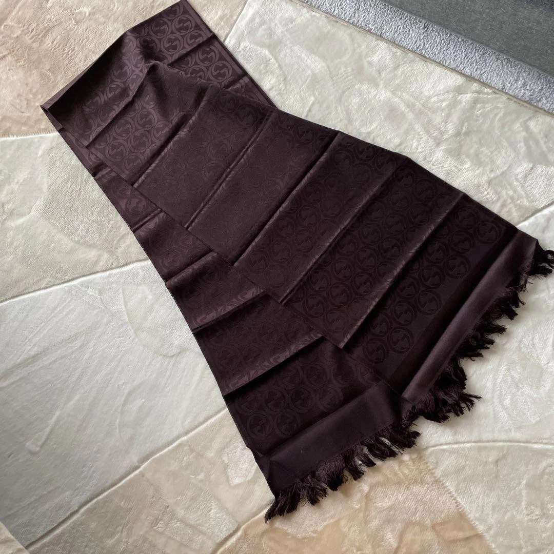 Gucci Écharpe portefeuille unisexe en chocolat étole 180x37 cm