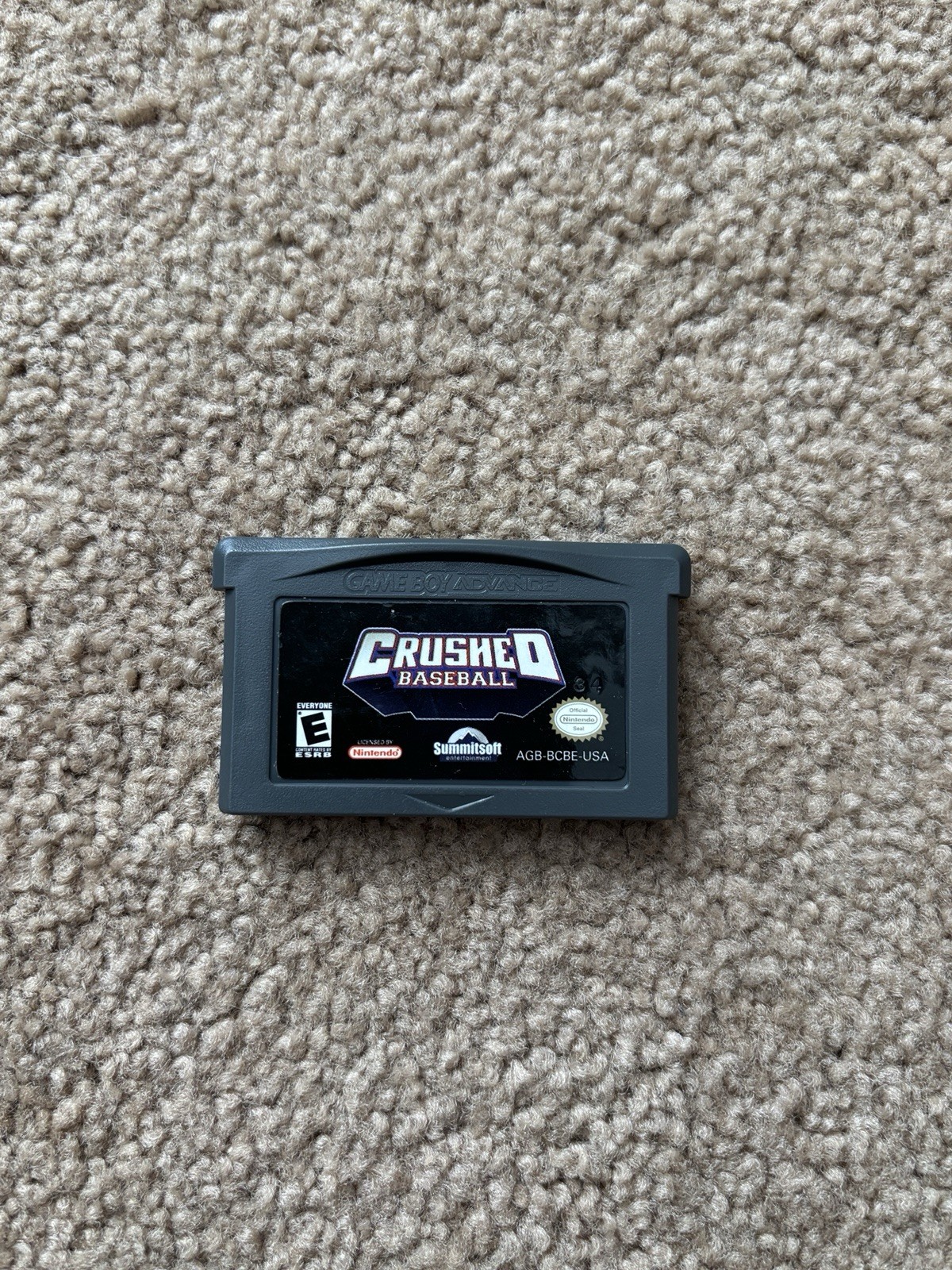 Crushed Baseball Nintendo Game Boy Advance GameBoy GBA Great Shape