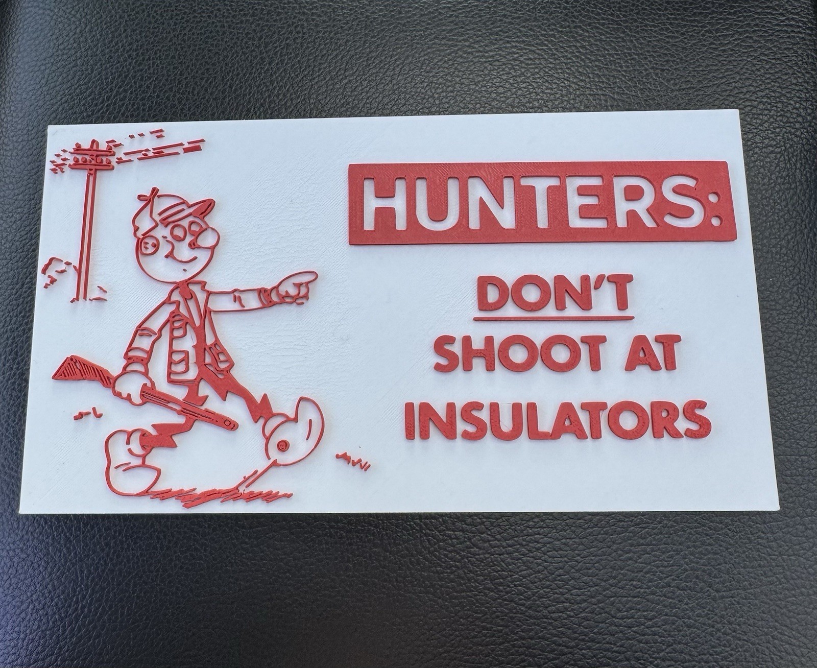 Hunters Insulators Reddy Kilowatt Lineman Mascot sign Electrician trade retro