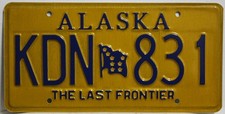 Alaska Nummernschild USA Auto-Kennzeichen US License Plate The Last Frontier KDN