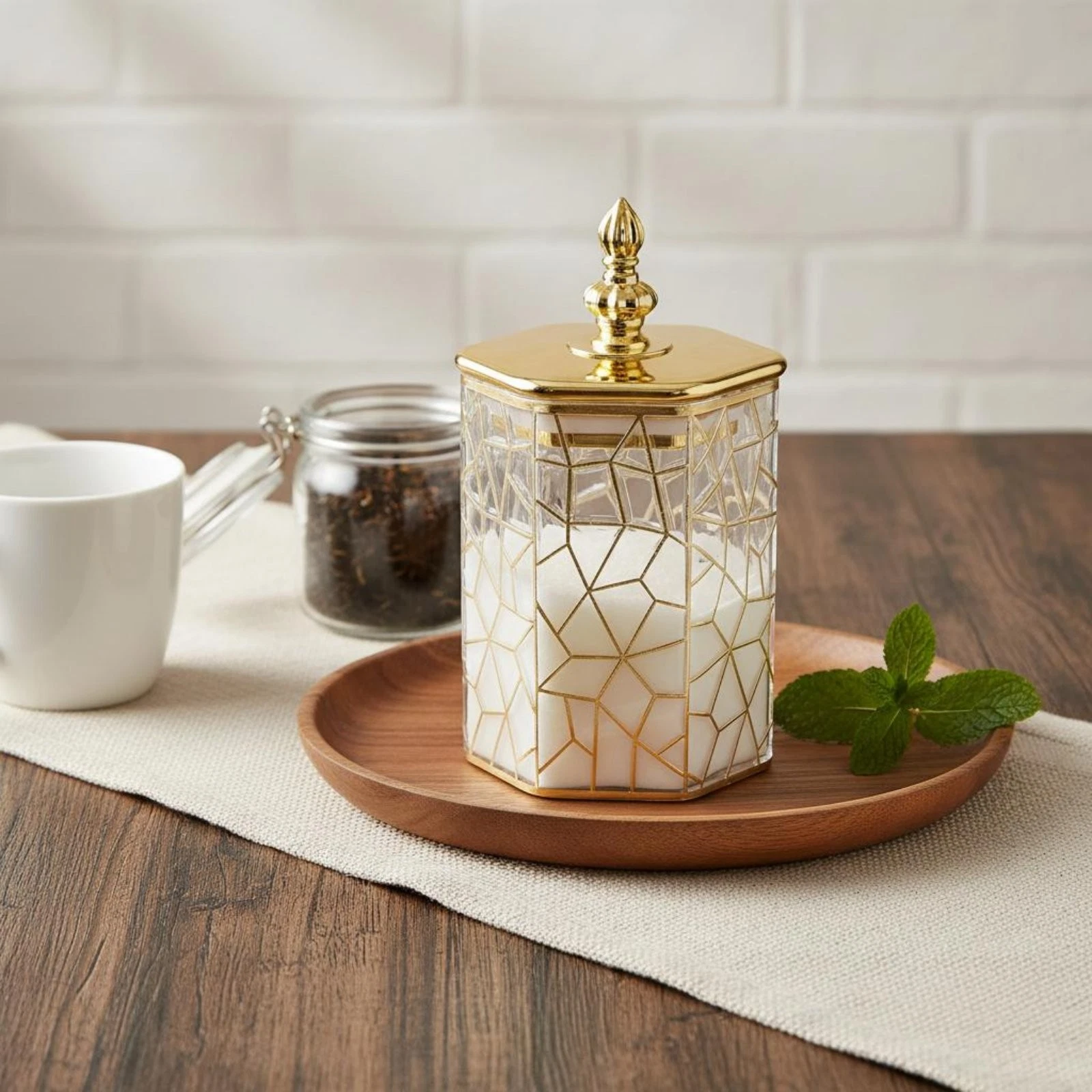 Hexagonal Storage Canister Wide Mouth Opening Airtight Food Jar Safe